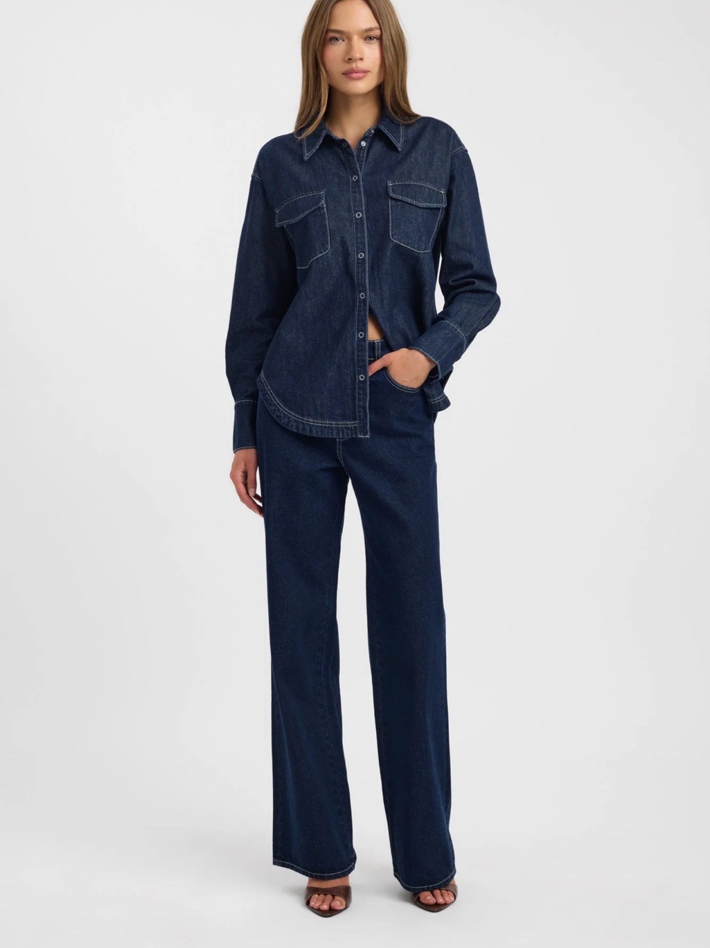 Kookai Dark Navy Indigo Shirt